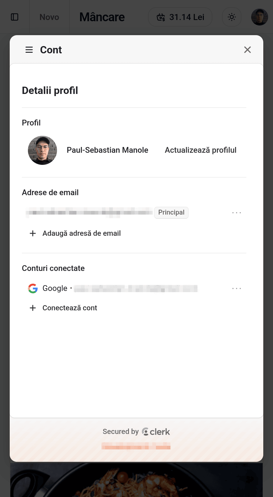Detalii profil (versiune mobilă)
